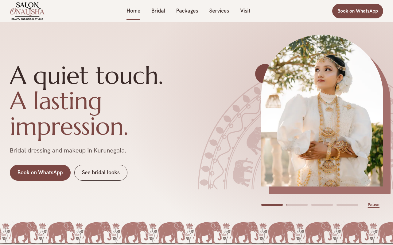 Salon Onalisha website screenshot